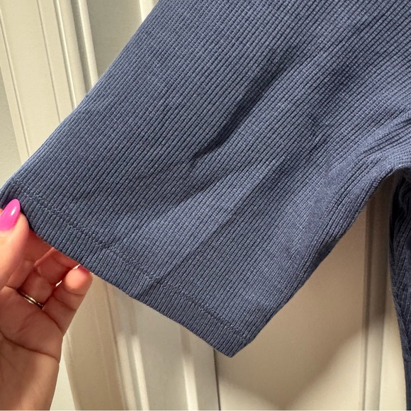 Marine Layer Lexi Mock Neck Rib Midi‎ Dress NWT size Large Vintage Indigo Blue - Picture 5 of 16